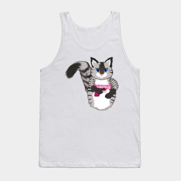 Pink Pistol Packing Pussy Tank Top by CounterCultureWISE